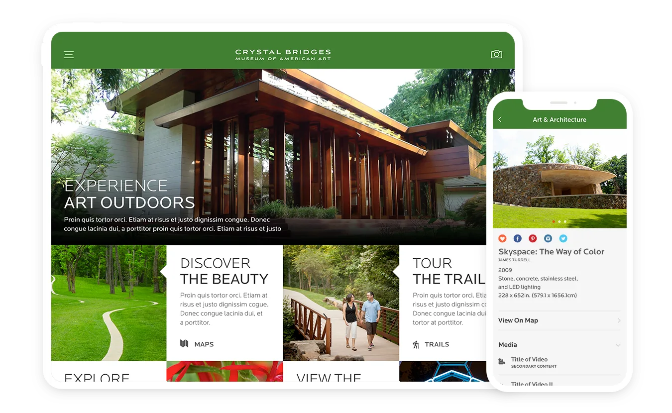 Crystal Bridges Outdoor iOS and Android App Design and Development