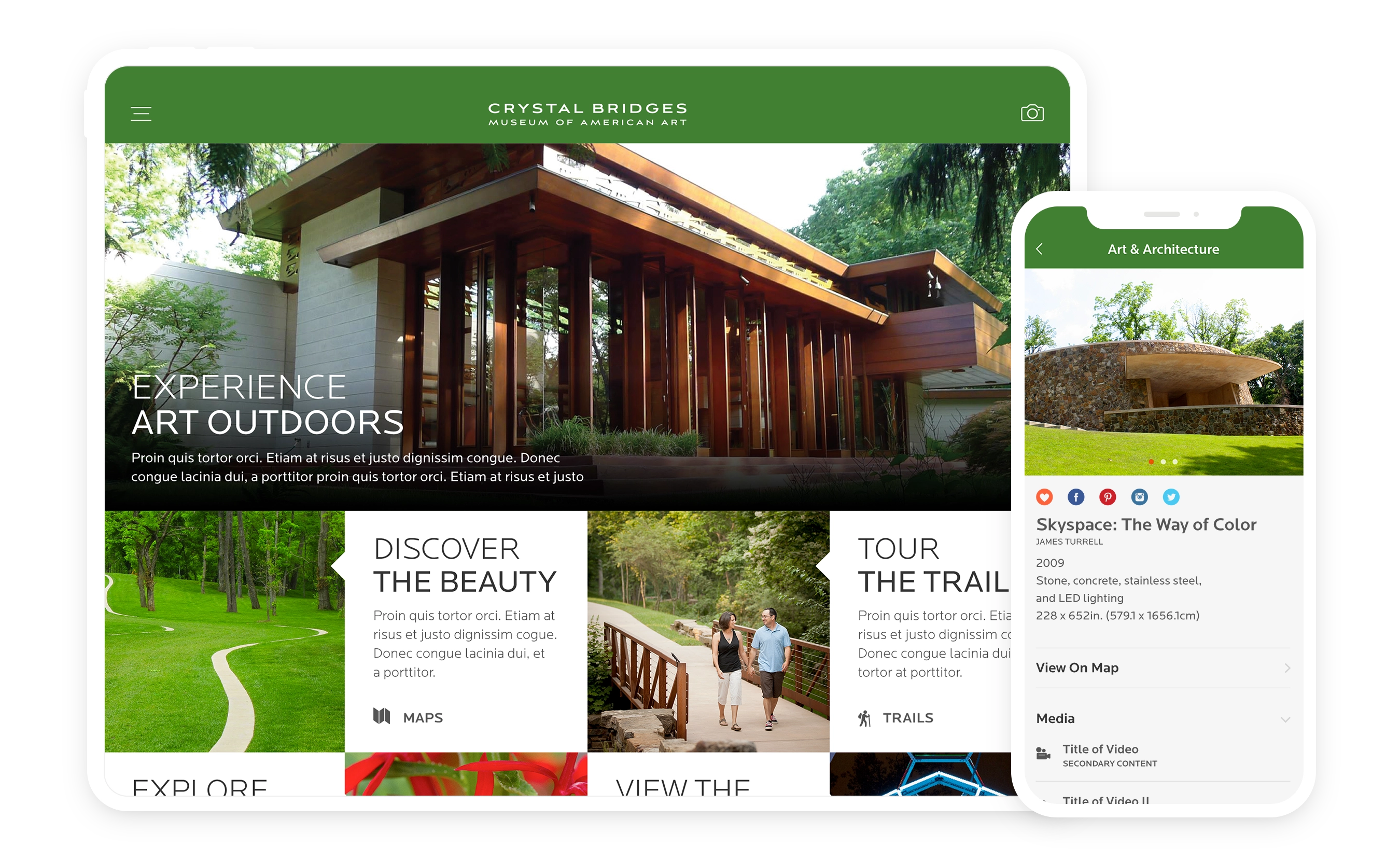 Crystal Bridges Outdoor iOS and Android App Design and Development