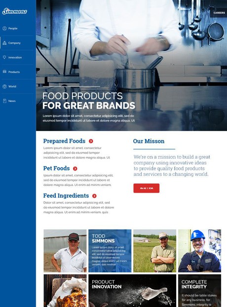Simmons Foods Mobile Responsive Website